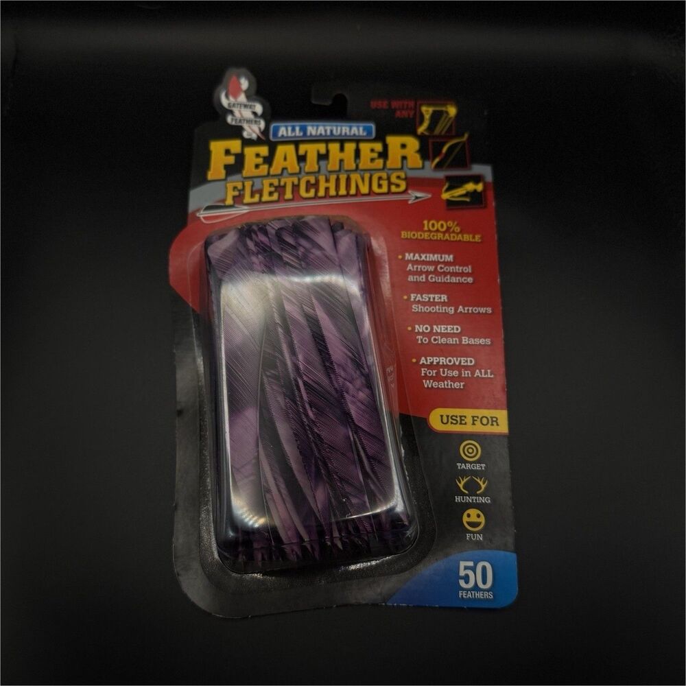 Gateway Natural Feather Arrow Fletchings Right Wing 5in Purple Target 50ct